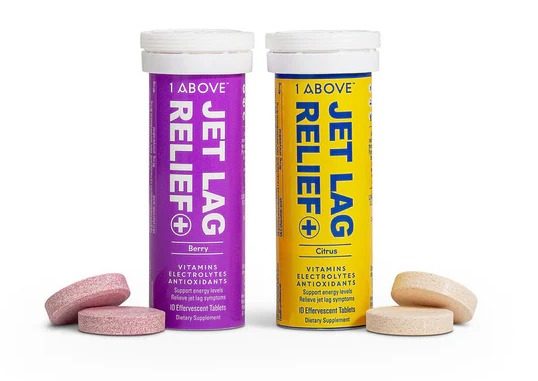 1Above Jet Lag Relief+ effervescent tablet tubes